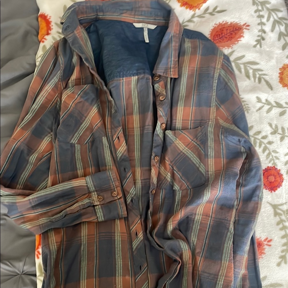 Plaid Button-Up Shirt